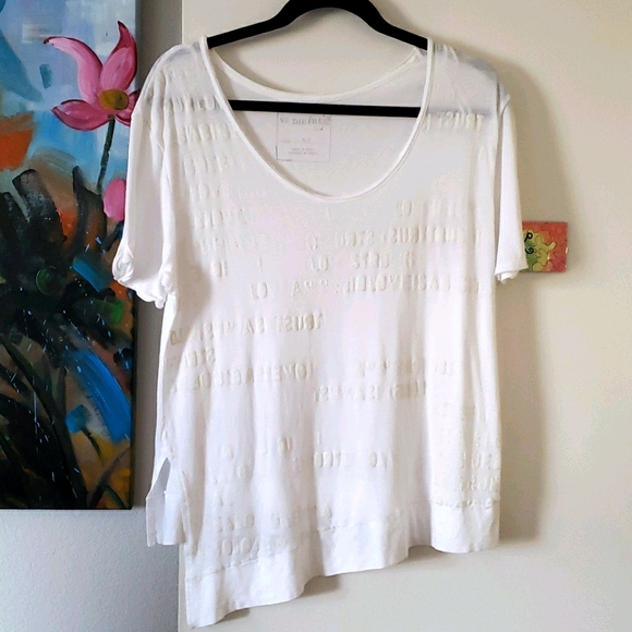 Free People Burn Out White Graphic Tee Size XS - Picture 1 of 11